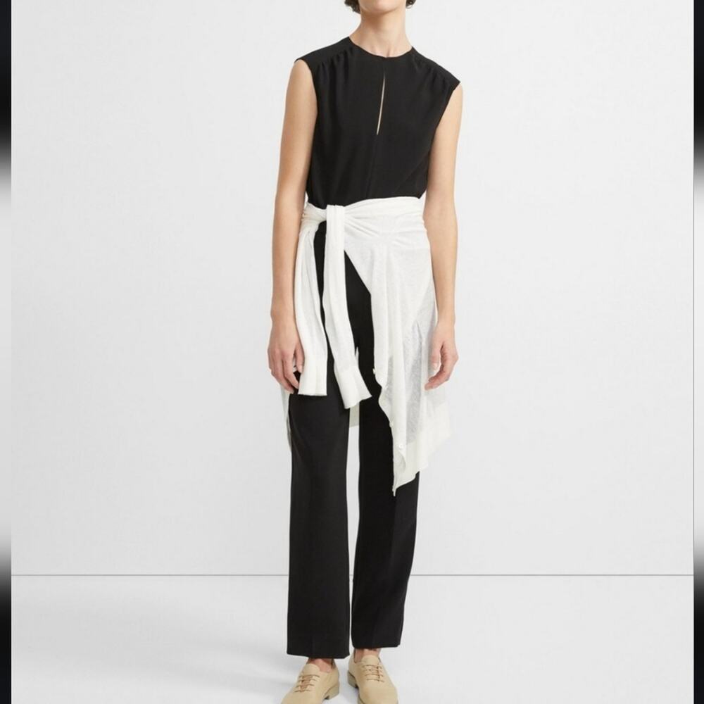 Theory Black Shirred Classic Crepe Jumpsuit 6